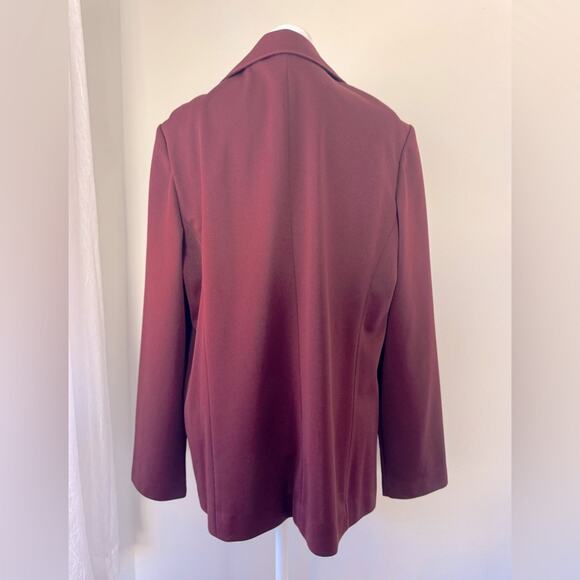 Vintage ‘80s Devon Burgundy Single Breasted Blazer - Picture 4 of 5